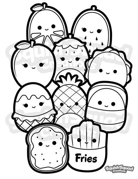 Food Squishmallow Coloring Pages
