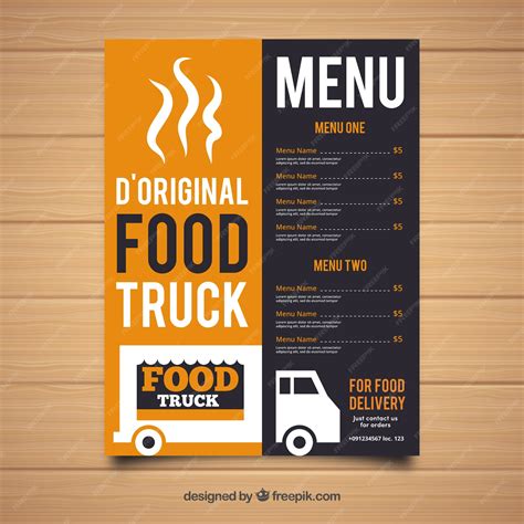 Food Truck Menu Template Free