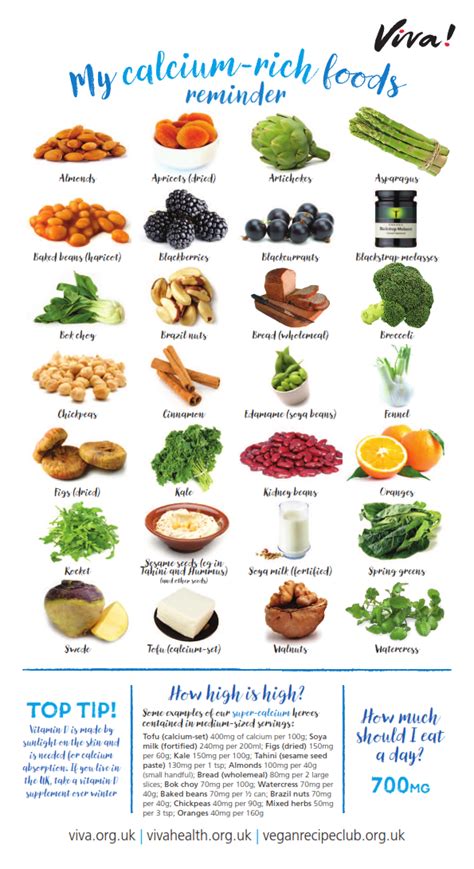 Foods High In Calcium Chart