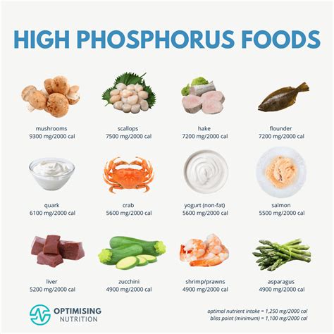 Foods High In Phosphorus Chart