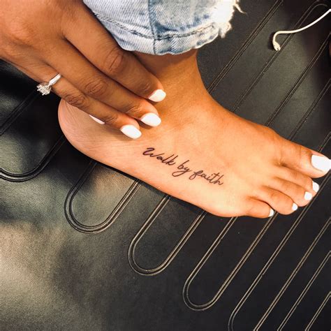 Walk by faith tattoo Foot tattoos girls, Foot tattoos