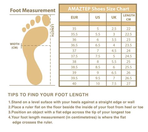 Foot Size Chart Canada