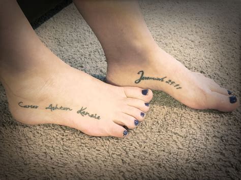 Foot Tattoo With Names