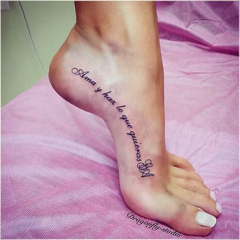 Foot Tattoo With Words