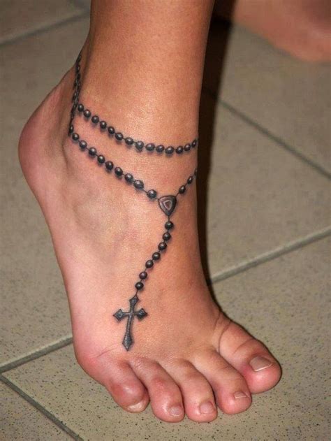 Foot Tattoos Rosary