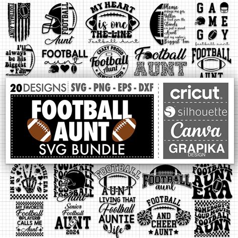 Score Big with the Ultimate Football Aunt SVG - Perfect for Proud Aunts Who Love the Game!