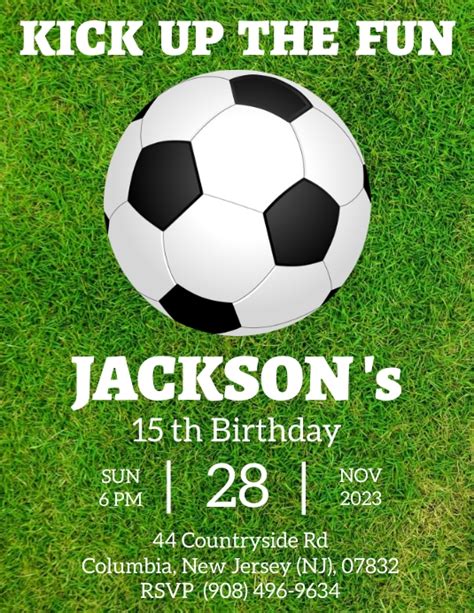 Football Birthday Invitation Card Template