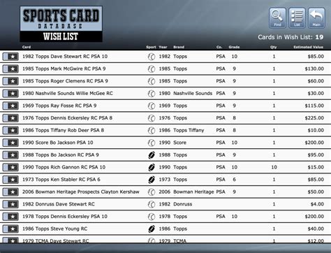Football Cards Database
