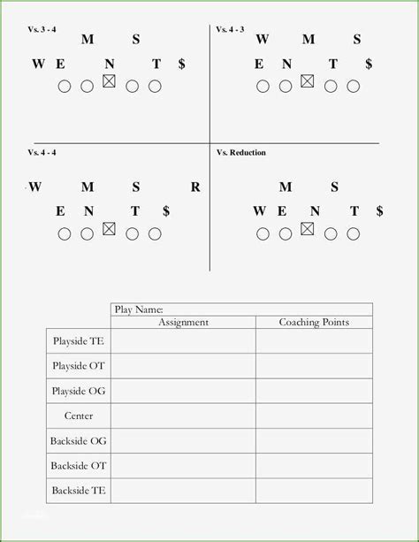 Football Playbook Template Printable