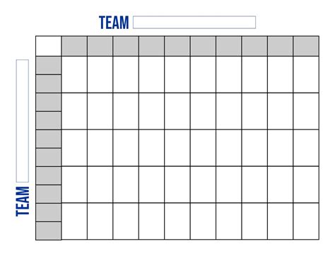 Football Pool Squares Template