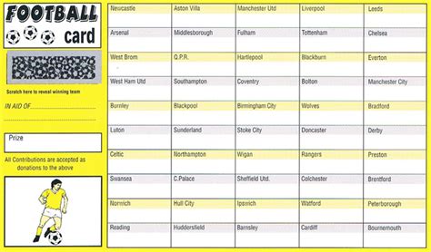Football Scratch Cards 50 Teams