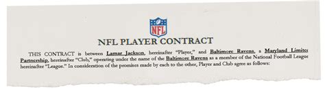 Football player signing contract