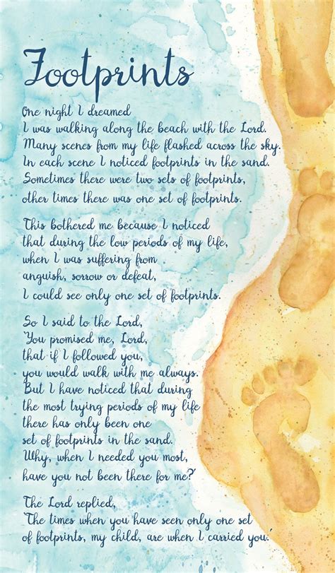 Footprints Prayer Printable
