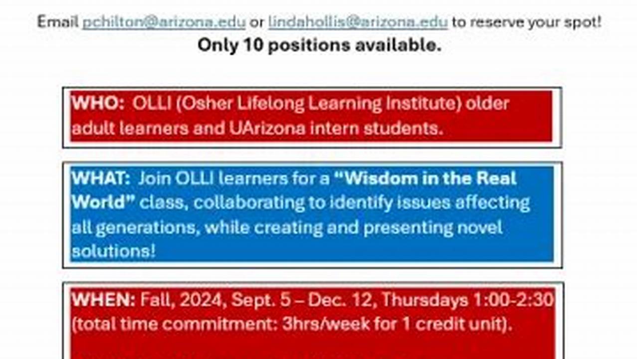 For Olli Program Questions, Please Call 802., 2024