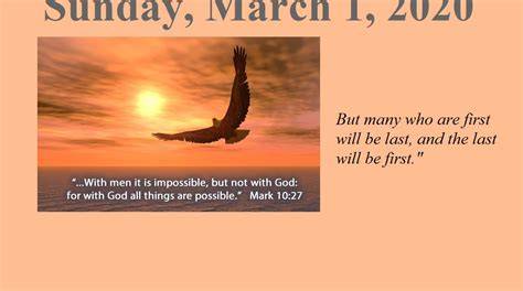 For Sunday March 1 2020
