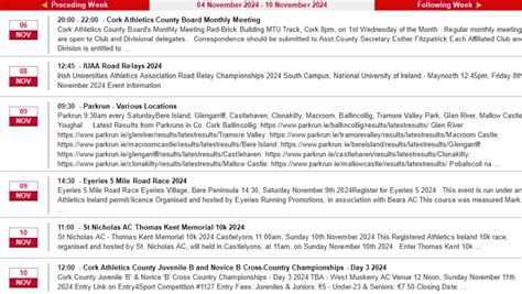 For Week Ending November 10