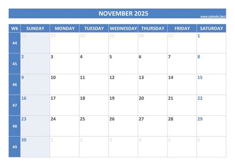 For Week Starting November 25
