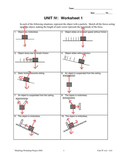 Force Diagrams Worksheet With Answers