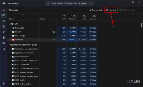 Force Quit an App Using the Task Manager
