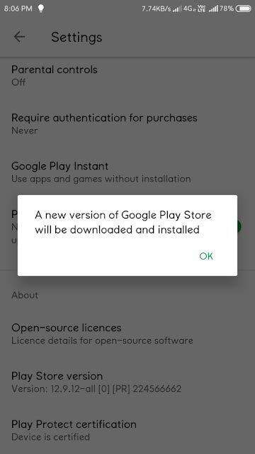 Force-Update Google Play Services