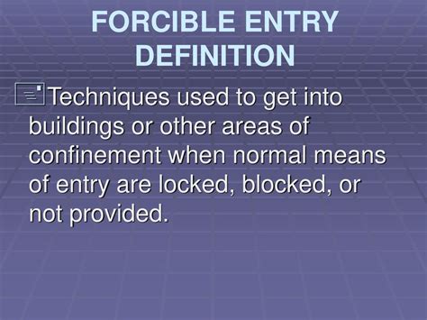 Forced Entry Definition