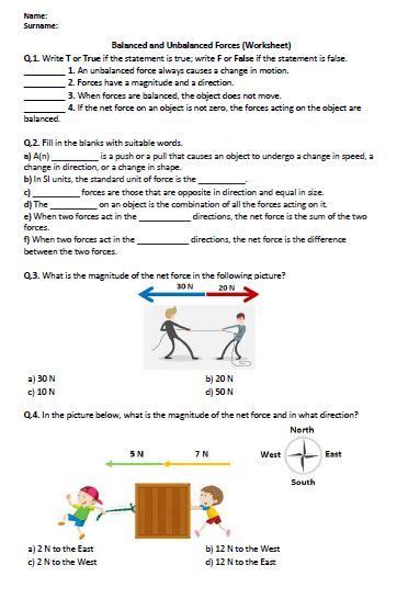 Forces Worksheet 1 Answer Key – Thekidsworksheet