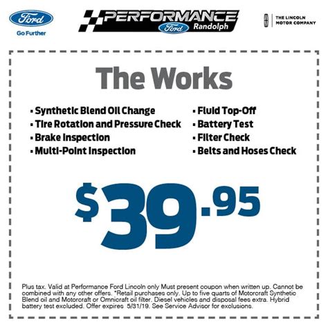 Ford The Works Printable Coupon 2024