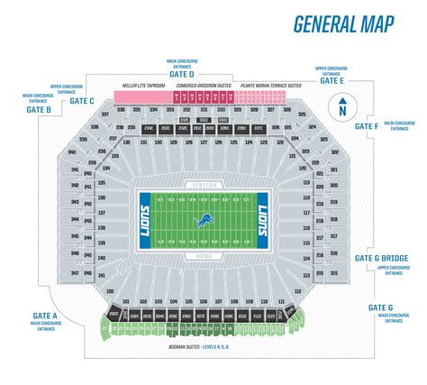 Ford Field Seat Chart
