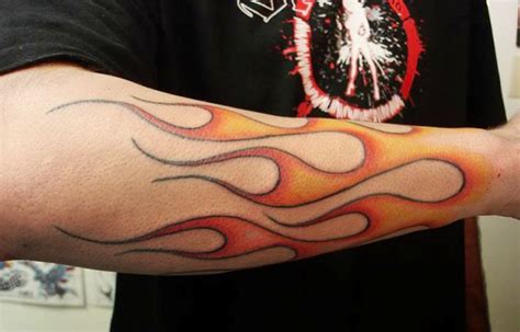 Forearm Flame Tattoo