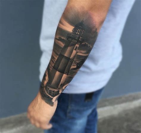 Forearm Lighthouse Tattoo