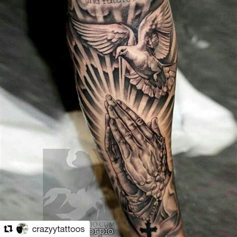 Forearm Praying Hands Tattoo