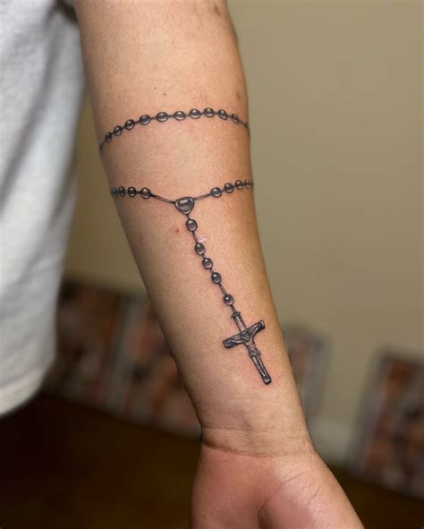 Forearm Rosary Tattoo