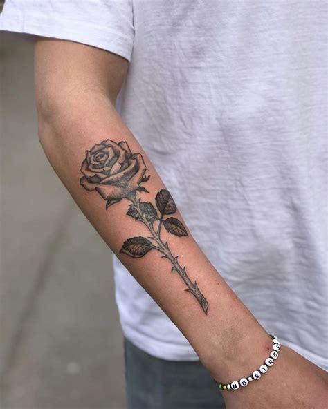 Forearm Rose Tattoos For Men