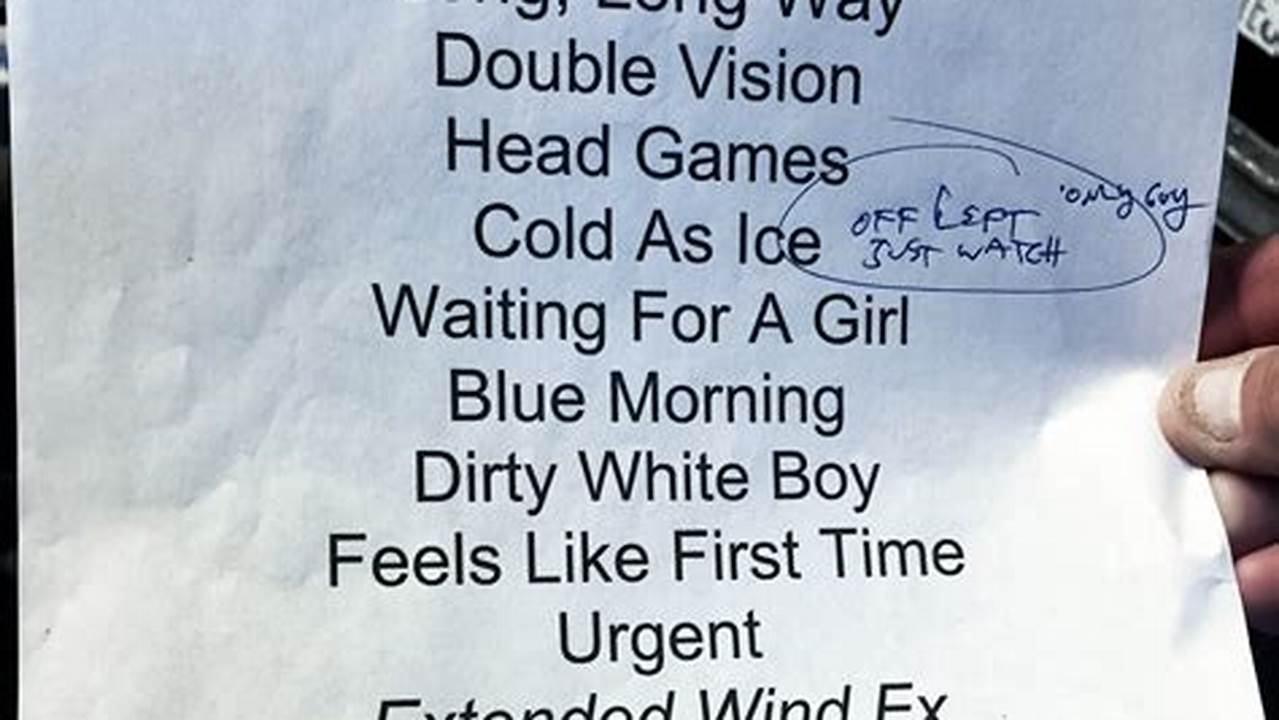 Foreigner Concert Setlist 2024