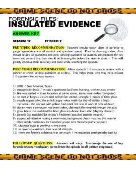 Forensic Files Insulated Evidence Worksheet Answers