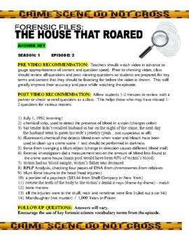 Forensic Files The House That Roared Worksheet Answers