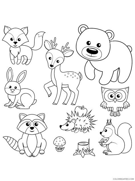 Forest Animal Coloring Pages Printable