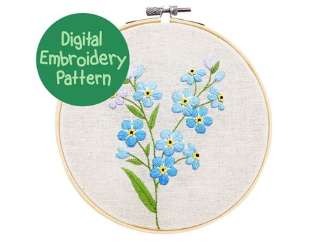 Forget Me Not Embroidery Pattern