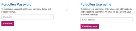Forgotten Passwords or Usernames