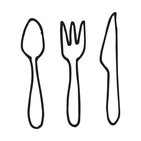 Fork Knife Spoon Drawing