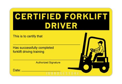 Forklift Licence Template