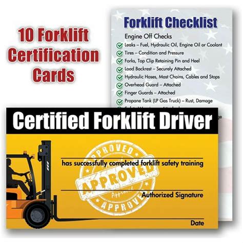 Forklift Certification Card Printable