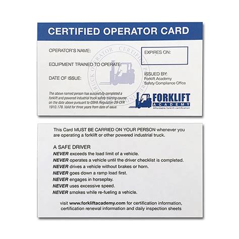 Forklift Operator License Template