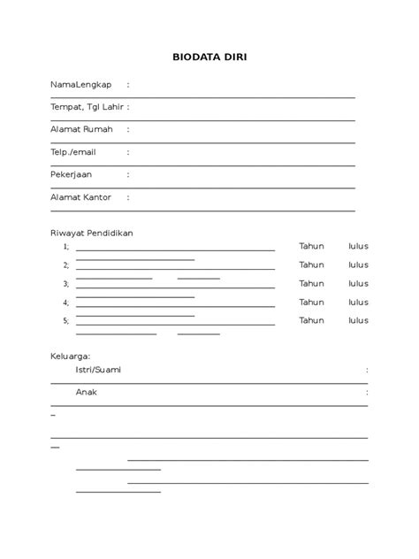 Form Biodata Diri