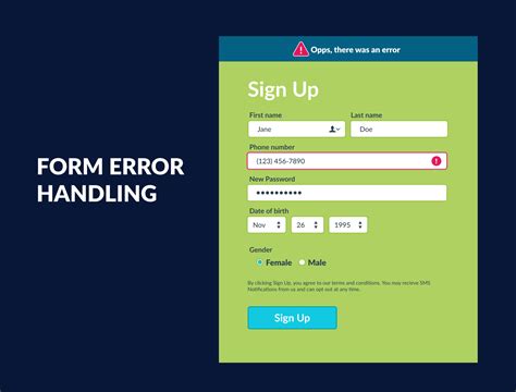 Form Error Handling Functional Specification