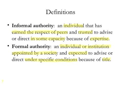 Formal Authority Definition