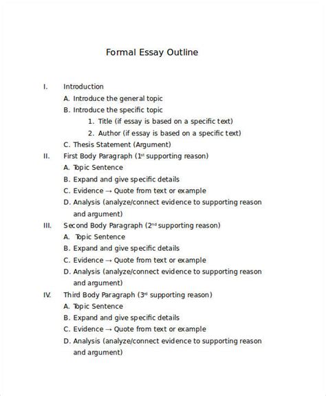 Formal Essay Template