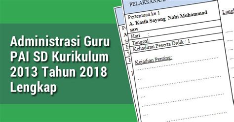 Format Administrasi Guru Pai Sd
