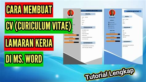 Tutorial Membuat CV