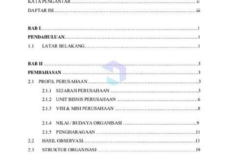Format Daftar Isi Makalah
